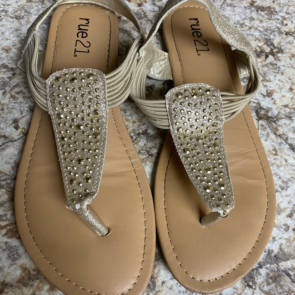 Gold sparkle sandals rue 21
